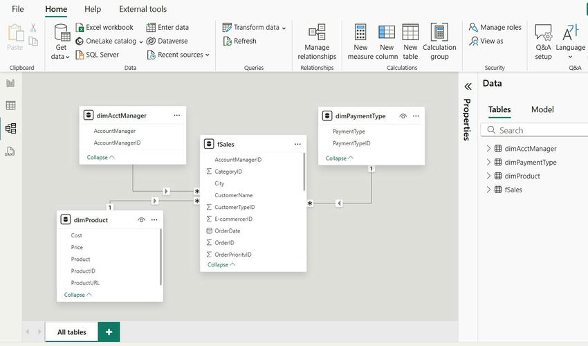 Power BI Data model